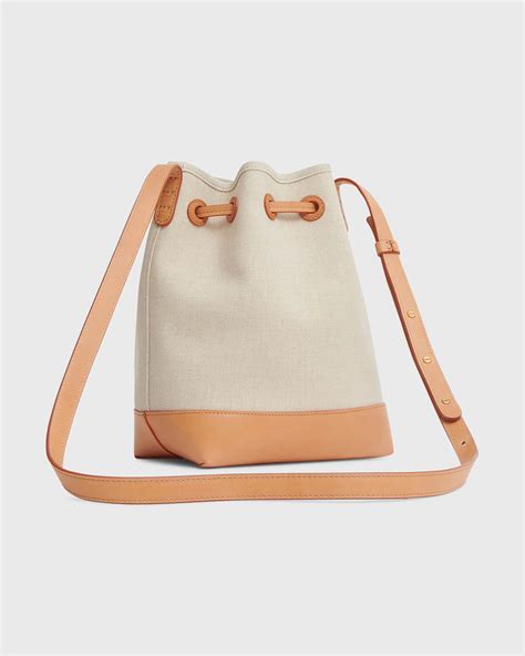 Mansur Gavriel Mini Drawstring Canvas Bucket Bag | Neiman Marcus