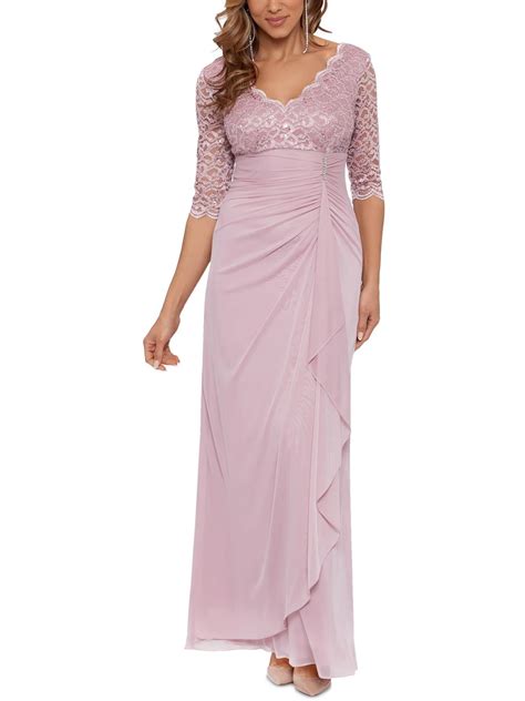 B&A by Betsy and Adam Womens Lace V-Neck Evening Dress - Walmart.com