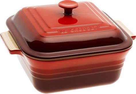 Amazon.com: Le Creuset Stoneware 3-Quart Square Casserole with Lid ...