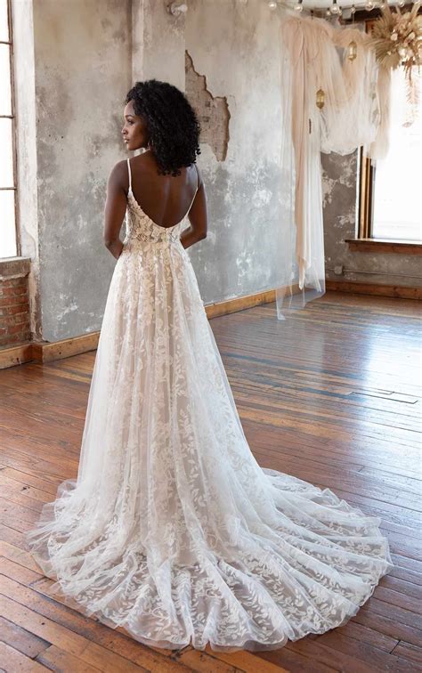 Rustic boho lace a line wedding dress with spaghetti straps haven – Artofit