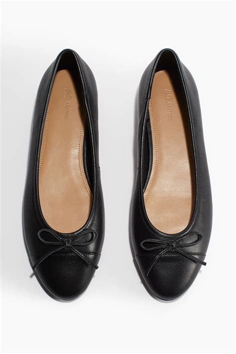 Leather Ballet Flats - Black - Ladies | H&M US