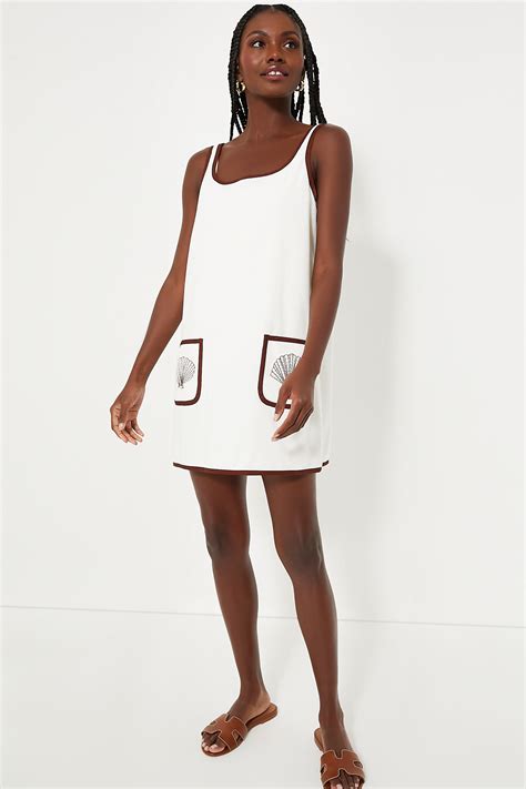Blanc Shell Embroidered Terrycloth Dress Coverup | Tnuck Beach