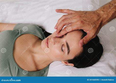 Post-surgery Rhinoplasty Care. Woman Is Having Her Nose Taped After Nose Surgery. Preventing ...