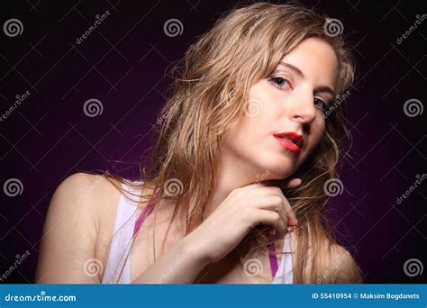 Young Nude Woman Posed Wet. Water Studio Photo Stock Photo - Image of ...