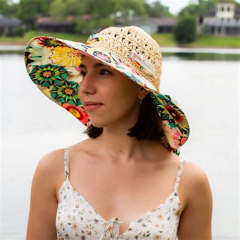 Straw Sun Hat, Womens Beach Hat With Bow, Packable Beach Hat, Brim Sun ...