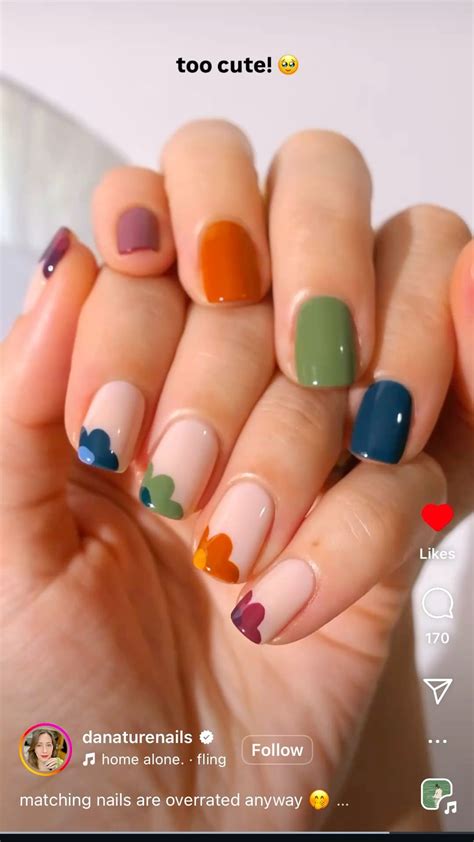 Fall 2025 Season Nail Inspiration: Autumn Garden Shorties in 2025 | Gel ...