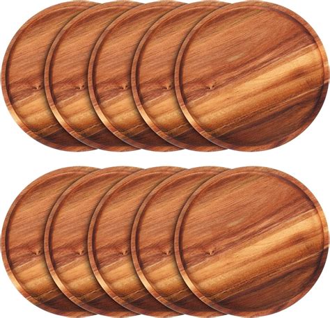 Amazon.com | nambe Skye Wood Charger Plates for Dinner | Round, Acacia ...