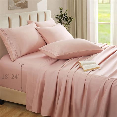 Amazon.com: Ersmak Extra Deep Pocket Queen Sheets Set - 6 Piece Light ...