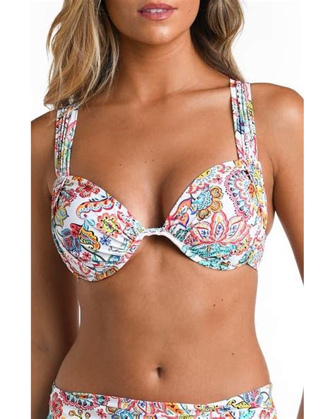 La Blanca Underwire Bra Bikini Top in Brown | Lyst