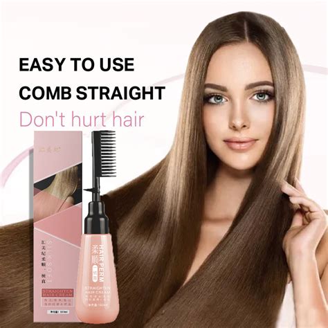 Hair Straightening Cream Gentle and Aiti-Damage Shiny and Smooth 180ml ...