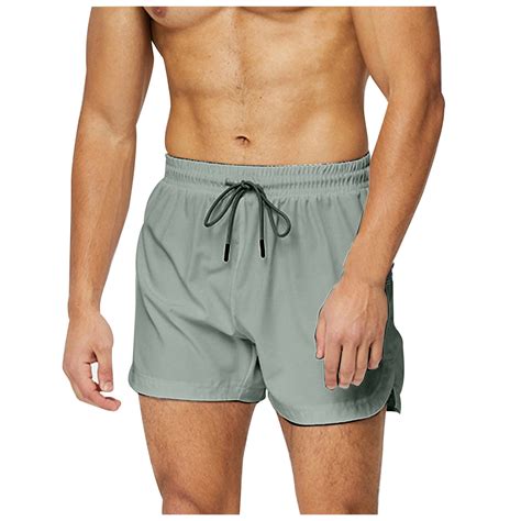 TIWEKE Mens Stretch Shorts Mens Running Gym Exercise Shorts With ...