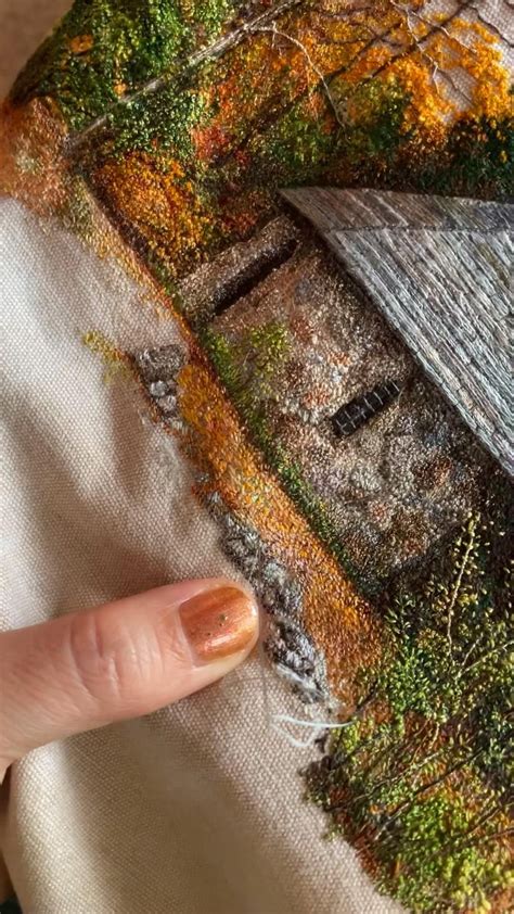 Columcille megalith park embroidery art handmade landscape needlework ...