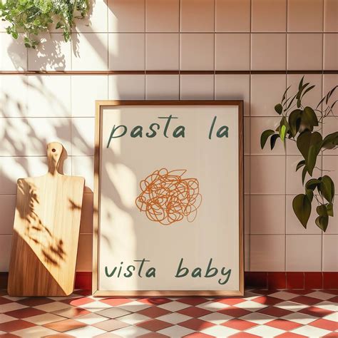 Pasta La Vista Food Kitchen Wall Art Print By By Honey Studios