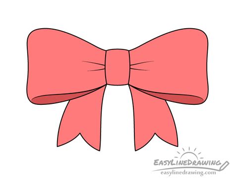 How to Draw a Ribbon Step by Step - EasyLineDrawing
