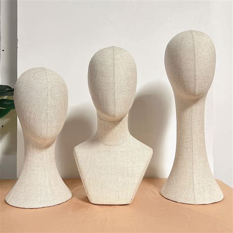 Fully Pinnable Linen Mannequin Head Form,Vintage Mannequin Head Stand ...