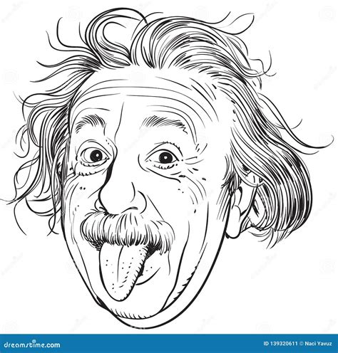 Albert Einstein Portrait vektor abbildung. Illustration von kopf ...