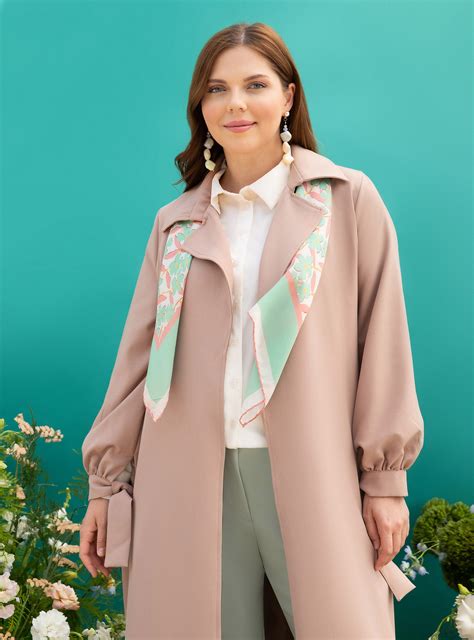 Latte - Plus Size Trench coat