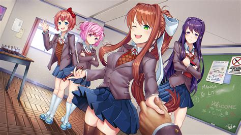 Wallpaper : Doki Doki Literature Club, visual novel, anime girls ...
