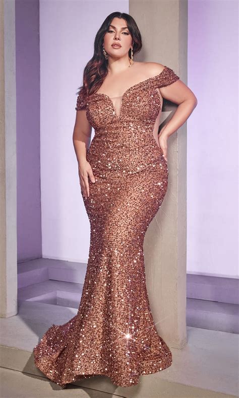 Sequin Plus-Size Long Mermaid Prom Dress - PromGirl