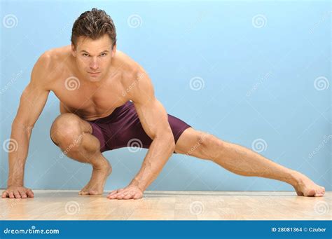 Side lunge stretch stock photo. Image of male, healthy - 28081364