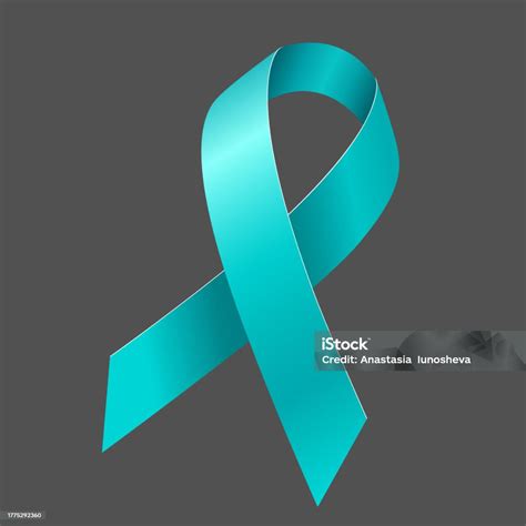Teal Awareness Ribbon Awareness For Cervical Cancer Ovarian Cancer ...