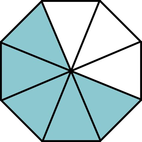 Five Eighths Octagon Fraction Printable Worksheets Illustration ...