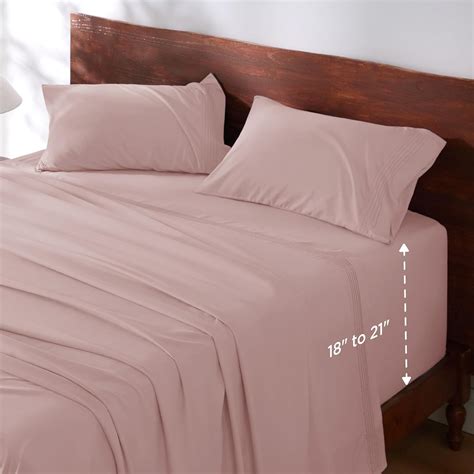 Amazon.com: Bedsure Deep Pocket Queen Sheets Set - Fits Mattresses Up ...