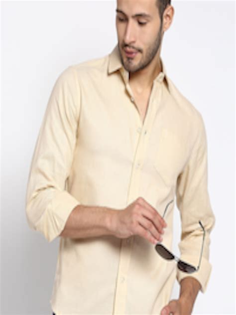 Buy MOD ECRU Men Cream Coloured Solid Classic Casual Shirt - Shirts for ...
