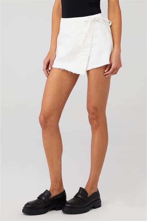 Free People | Emmy Denim Skort in White| FashionPass
