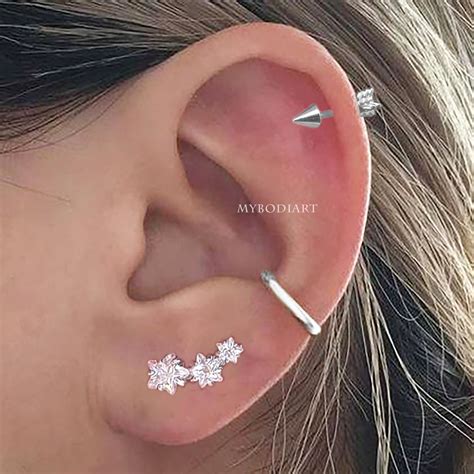 Arrow Cartilage Earring Stud, Helix Piercing Jewelry – MyBodiArt