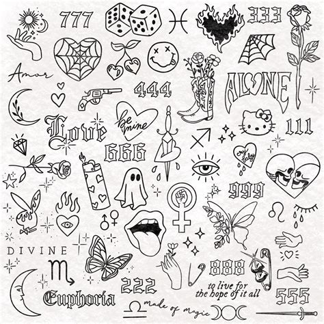 sticker tattoo flash | Simple tattoo designs, Small hand tattoos ...
