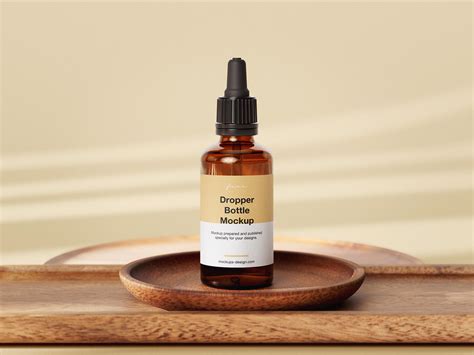 Amber Dropper Bottle Mockup | Free PSD Templates