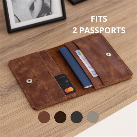 Family Passport Holder for Two Passports, Leather Passport Cover ...