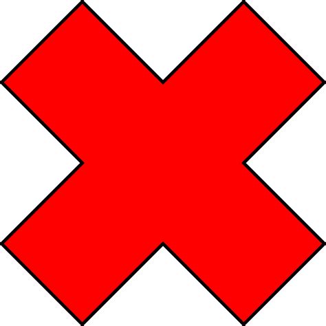 Download HD Picture Free Library Checkmark Clipart Red - Red X Shape ...