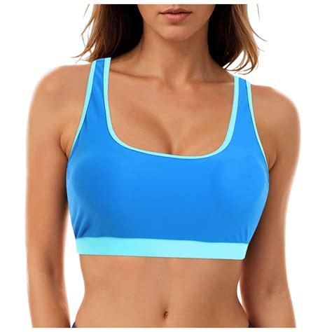 Entyinea Women Sport Bra Swimsuit Top - Swim Bra Bikini Top Only Scoop ...