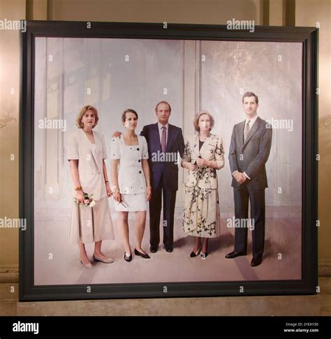 Portrait of the Spanish Royal family King Juan Carlos I Queen Sofia ...