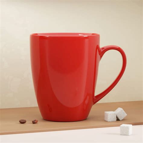 Buy The Earth Store Solid Red Ceramic Coffee Mugs,Set of 1 Tea Mugs ...