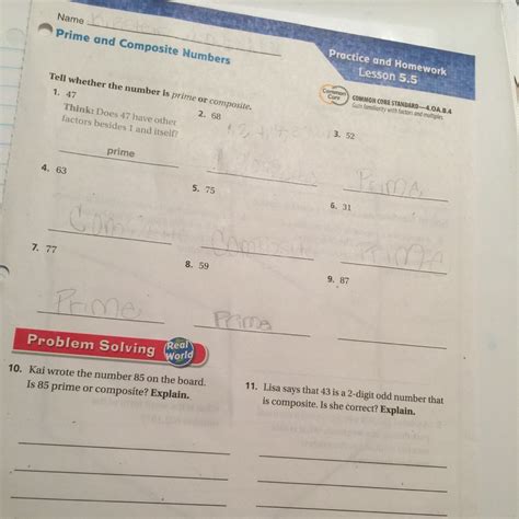 is 87 a prime or composite - Brainly.com