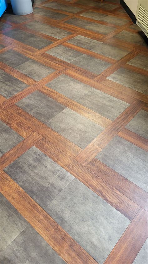 Grey Tile Flooring with Brown Lines