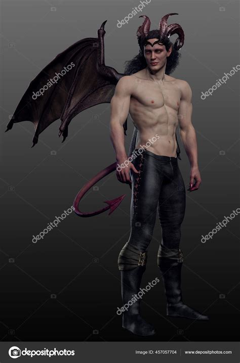Sexy Muscular Male Demon Devil Dragon Wings Tail Stock Photo by ©Ravven ...