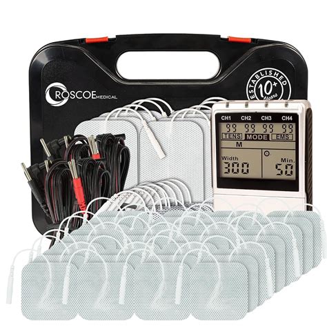 Amazon.com : Roscoe Medical 4 Channel EMS and TENS Unit Muscle Stimulator for Back Pain Relief ...