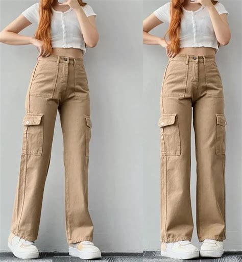Khaki Cargo Pants Women | Baggy Clothes