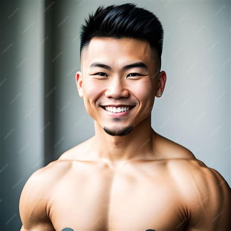 Premium Photo | Realistic Handsome and Cute Asian Guy with Muscular ...