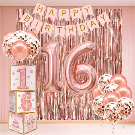 Sweet 16 Party Decorations,16th Birthday Boxes Decor for Girls Women ...