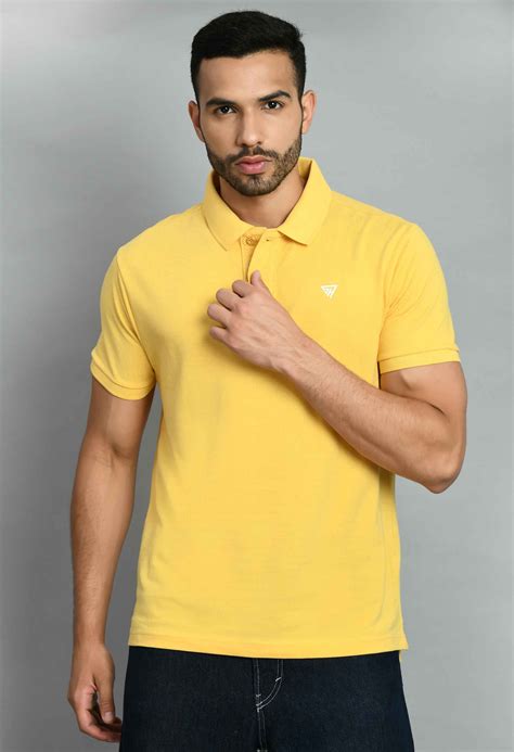 Men's Solid Yellow Polo Collar T-Shirt – SQUIREHOOD