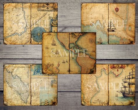 Vintage Maps Double Journal Pages, Junk Journal Kit, Printable Papers ...