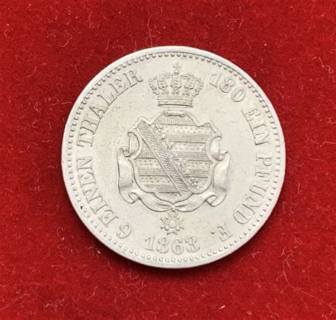 1/6 талера 1863 год Саксония