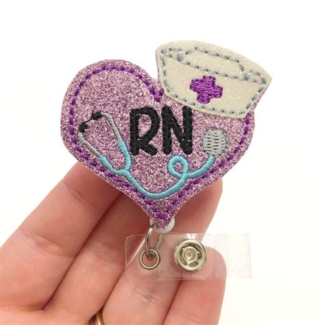 RN Stethoscope Badge Reel, Registered Nurse Badge Reels, Retractable ...