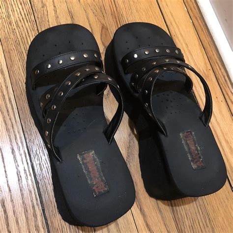 Demonia Women's Black Sandals | Depop