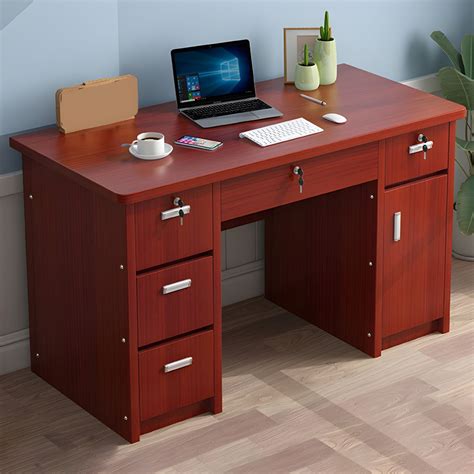 29" H Rectangular Writing Desk with Locking Drawers Office Desk Office ...